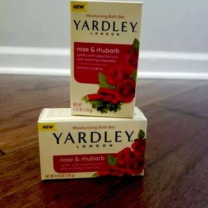2 YARDLEY London Moisturizing BathBar Rose Rhubarb